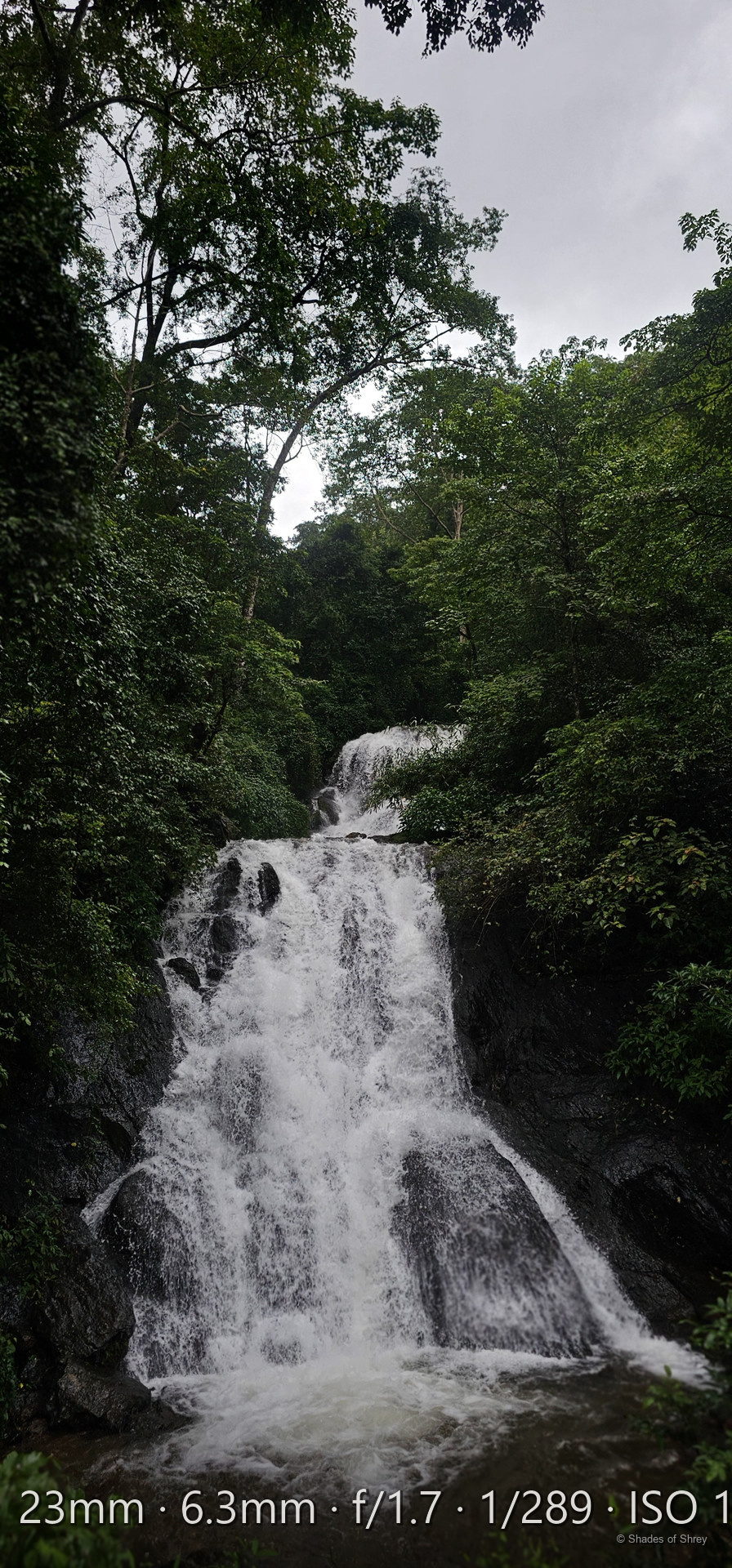Powerful waterfall cascading through monsoon jungle in the Western Ghats